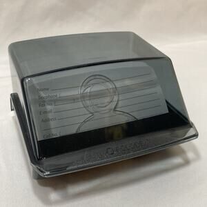 Rolodex Covered Address Phone Card File 2.25" x 4" Gray Smoke Top Black Bottom